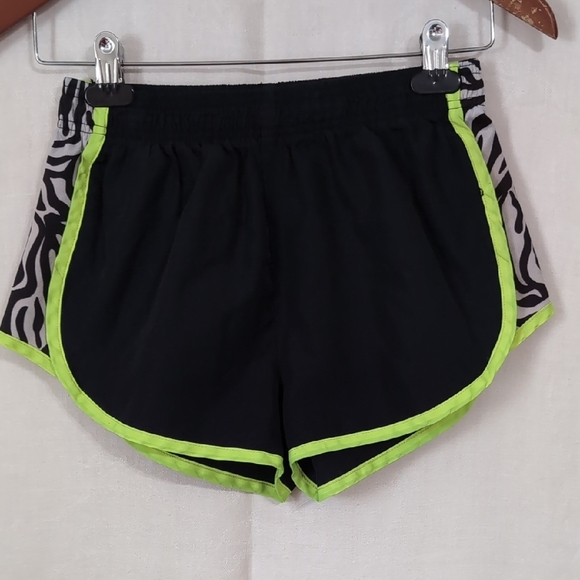 Zone Pro Black Neon Zebra Athletic Running Shorts Size Small - Picture 1 of 3